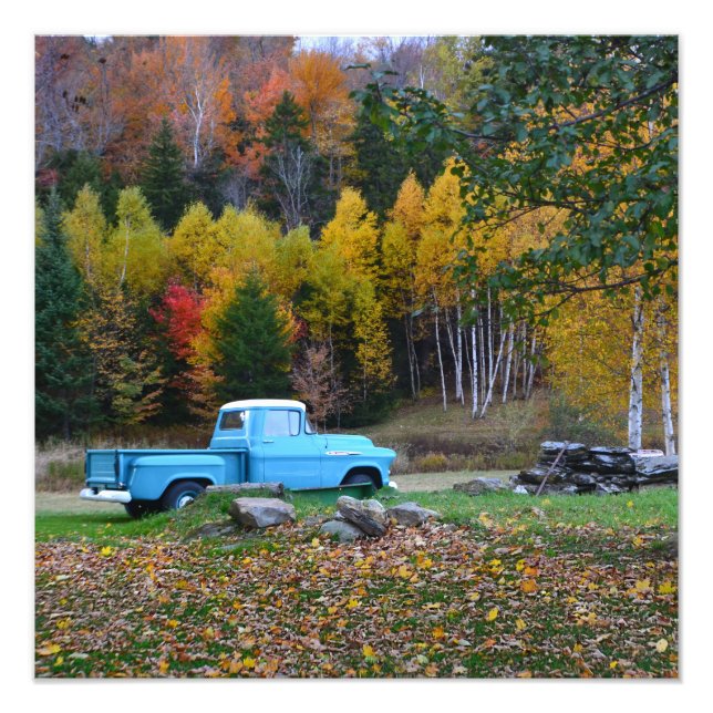 Élargissement de la photo vintage Blue Truck (Devant)