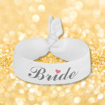 Élastique Pour Cheveux Élégant Script Bride Mariage Bachelorette Party<br><div class="desc">Magnifique,  élégant noir sur script de typographie blanche,  coeur rouge,  élégant,  cool,  accessoire capillaire à la mode - doux cravate élastique / porte-queue de ponytail,  pour la mariée pour la douche nuptiale,  soirée bachelorette,  mariage.</div>