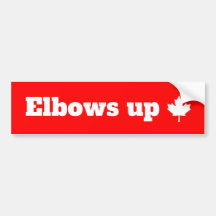 Elbows up Canadian pride bumper sticker
