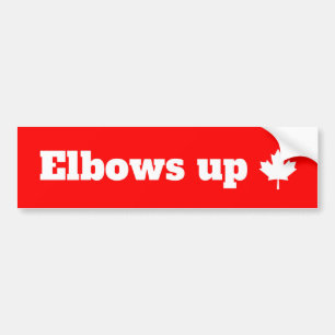 Elbows up Canadian pride bumper sticker