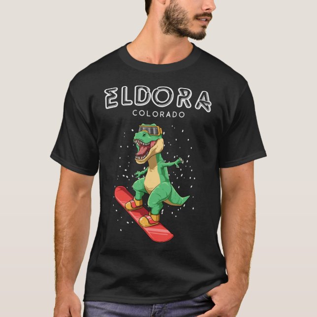 Eldora Colorado - T-Rex Snowboard Cadeau Pullover  (Devant)
