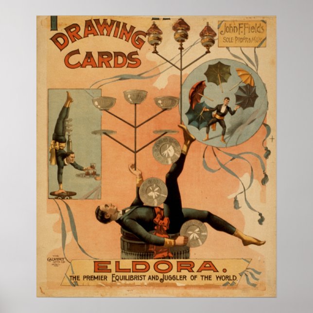 ELDORA Juggler Equilibrist Act VAUDEVILLE Poster (Devant)