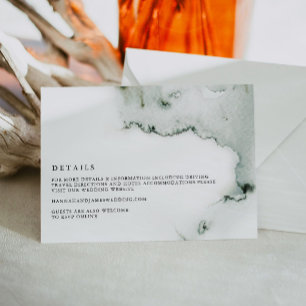 Eleanor - Green Watercolor Mariage Détails Carte