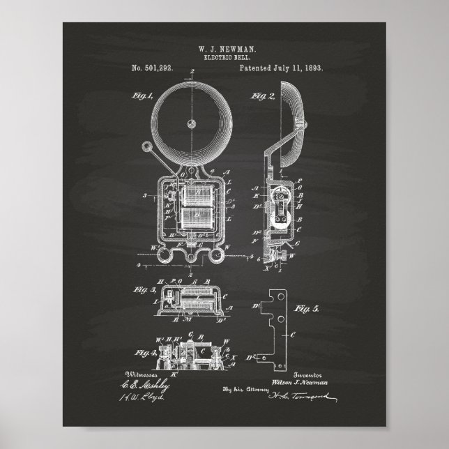 Electric Bell 1893 Brevet - Tableau de bord (Devant)