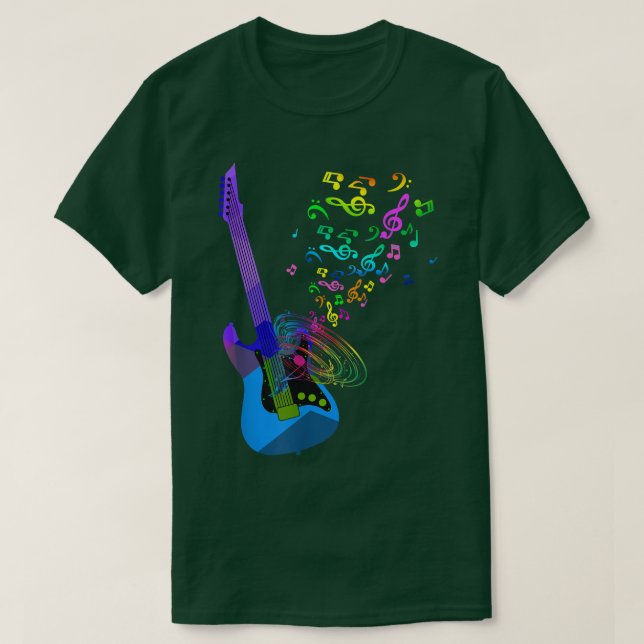Electric Guitar Music Notes Instrument T-shirt 69 (Design devant)