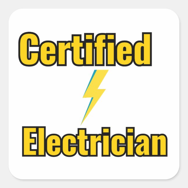 Électricien certifié autocollant éclair (Devant)