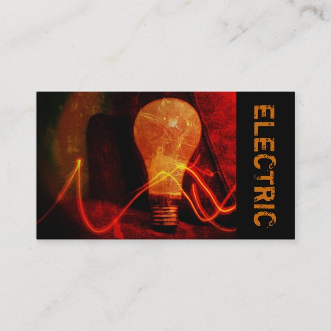 Électricien, Électrique, Carte de visite de constr (Devant)