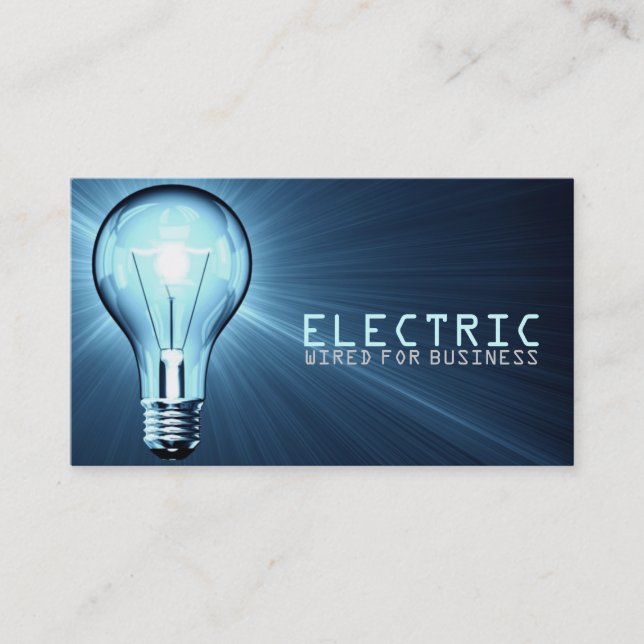 Électricien, Électrique, Carte de visite de constr (Devant)