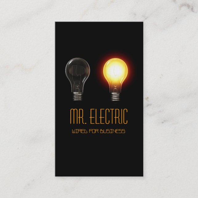Électrique, Électricien, Carte de visite électriqu (Devant)