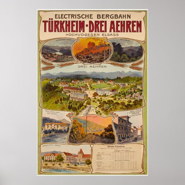 Electrische Bergbahn Türkheim-Drei Aehren, Poster (Devant)