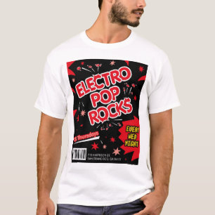 Électro T-shirt de rouge de sucrerie de roches de