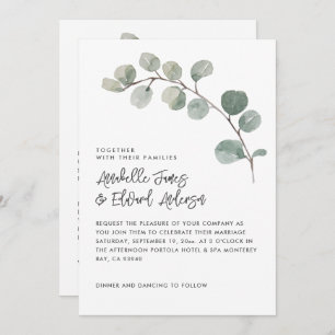Elegan Mariage eucalyptus détails, invitation chic