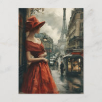 Elégance à Paris : Carte postale Vintage