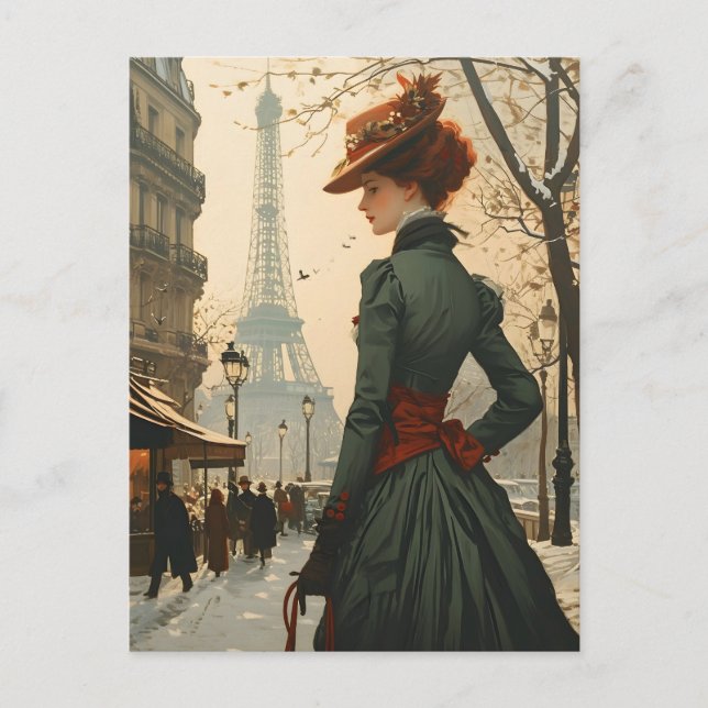 Elégance à Paris : Carte postale Vintage (Devant)