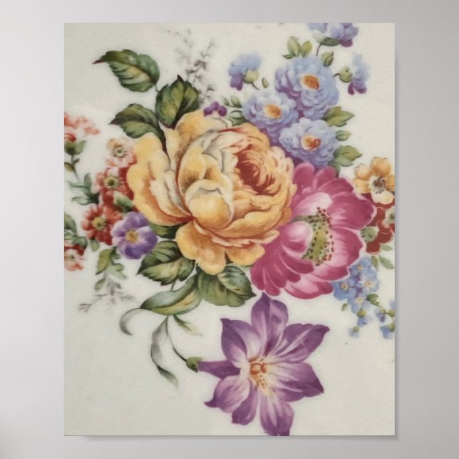 Élégance : Affiche inspirée de la porcelaine (Devant)