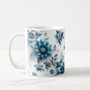 Élégance/Blossom bleu dans Mug Café bleu