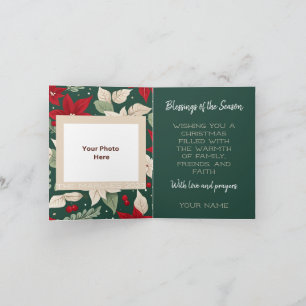 Élégance botanique Carte de voeux pliée Noël
