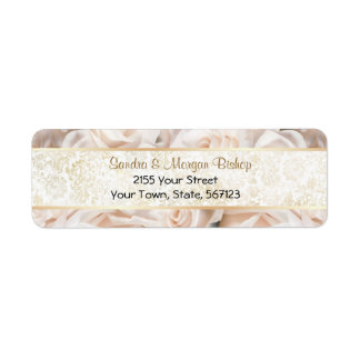 Élégance Champagne Rose Rose - Étiquette de adress