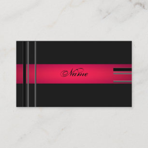 Élégance chic Cartes de visite noirs et roses chau