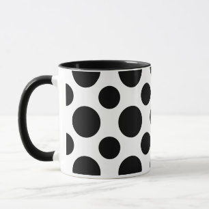 Élégance chic : Mug en céramique noire Polka Dot 1