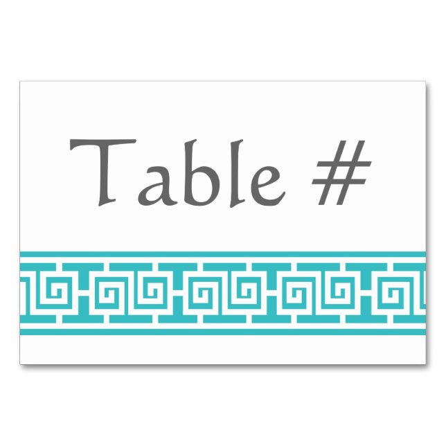 Élégance chinoise dans la carte de table Turquoise (Devant)