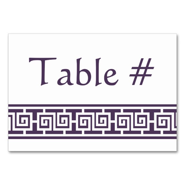 Élégance chinoise dans la carte de table violette (Devant)