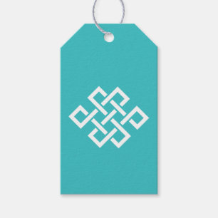 Élégance Chinoise en Étiquette Cadeau Turquoise