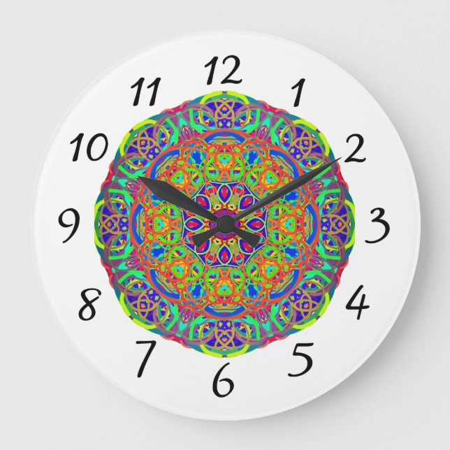 Élégance colorée Horloge murale (Recto)