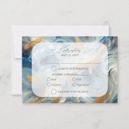 Élégance contemporaine : Bleu Blanc Or RSVP