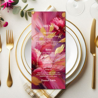 Élégance Contemporaine : Menu Rose Fuchsia Or