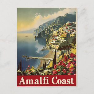 Elégance côtière : Carte postale Vintage Amalfi