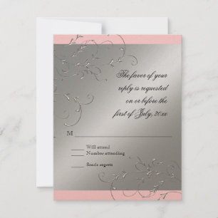 Élégance Cravate noire, carte de réponse RSVP