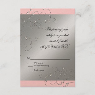 Élégance Cravate noire, carte de réponse RSVP