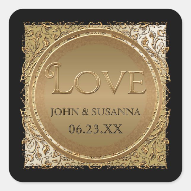 Élégance Cravate noire, Sticker Wedding shower ou  (Devant)