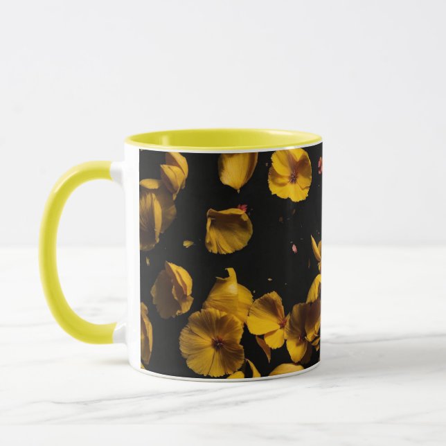 "Élégance d'automne : Mug adoré avec une fleur en  (Gauche)