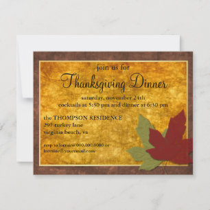 Élégance d'automne Thanksgiving Invitation