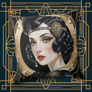 Élégance de cocktail des années 1920 Coussin décor