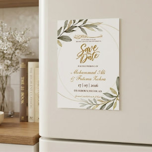 Élégance de feuilles d'or Mariage musulman SAVE TH
