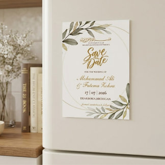 Élégance de feuilles d'or Mariage musulman SAVE TH