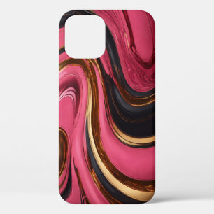 Elégance de luxe : rose, or & coque iphone noir"
