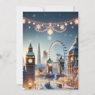 Élégance de Noël à Londres : Carte de vœux exquise