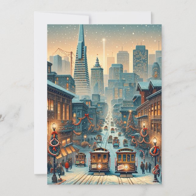 Élégance de Noël à San Francisco - carte de vœux (Devant)