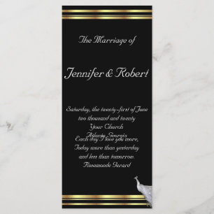 Élégance de paon dans l'or noir et le programme