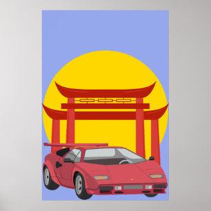 "Élégance de voiture sport élégant   Poster 24x36