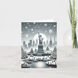 Élégance des Fêtes à New York. Carte personnalisab