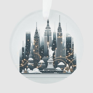 Élégance des Fêtes de New York - Carte de Noël Per