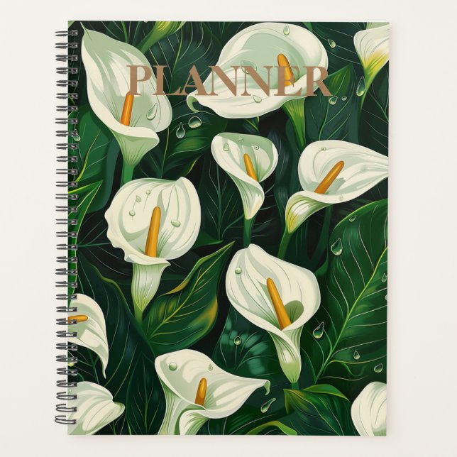 Élégance en fleur : Calla Lily-Designed Planner (Devant)