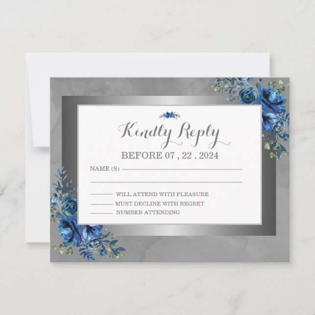 Elégance en fleurs : RSVP avec carte de réponse ar (Devant)
