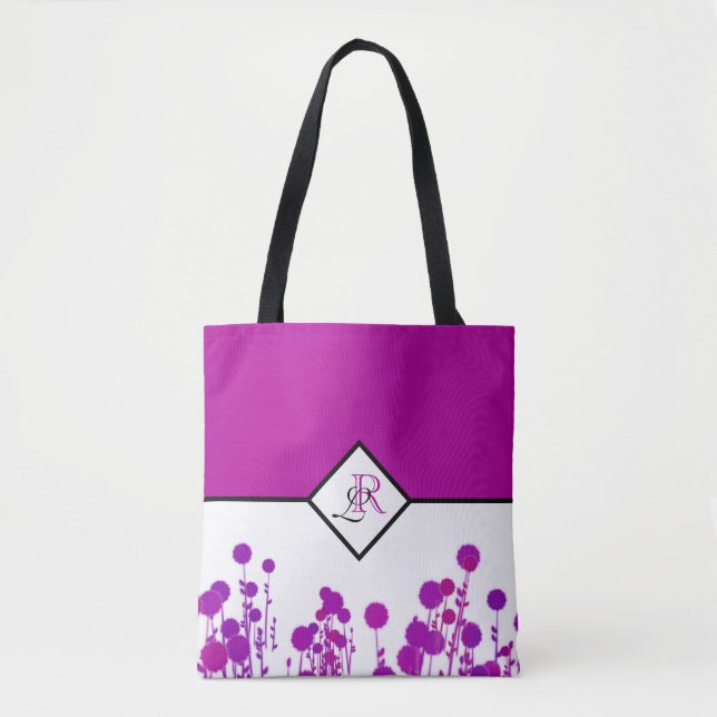 Élégance en fleurs : Sac fourre-tout à monogramme  (Devant)