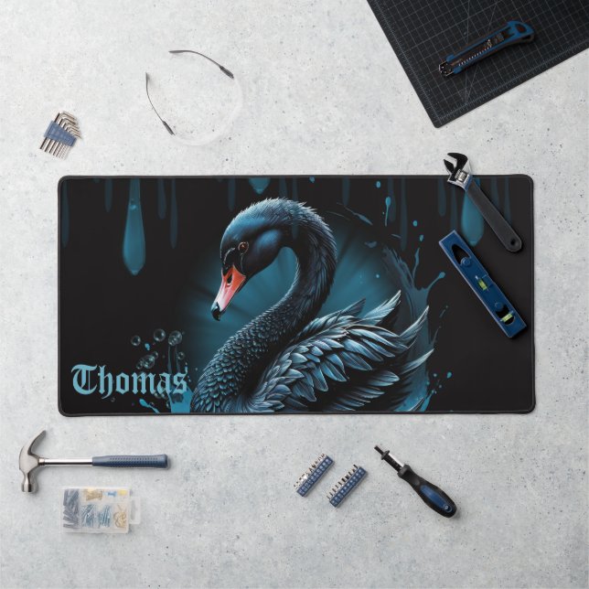 Élégance en mouvement, le cygne noir,  (Poste de travail)